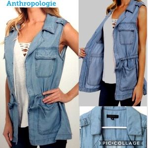 Anthropologie Sanctuary Chambray Long Vest